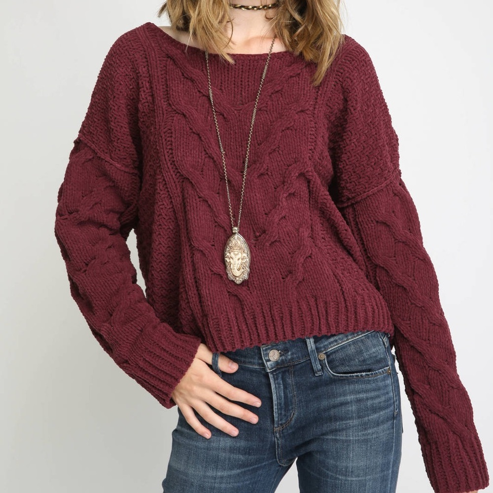 Free People Crop Knit Sweater